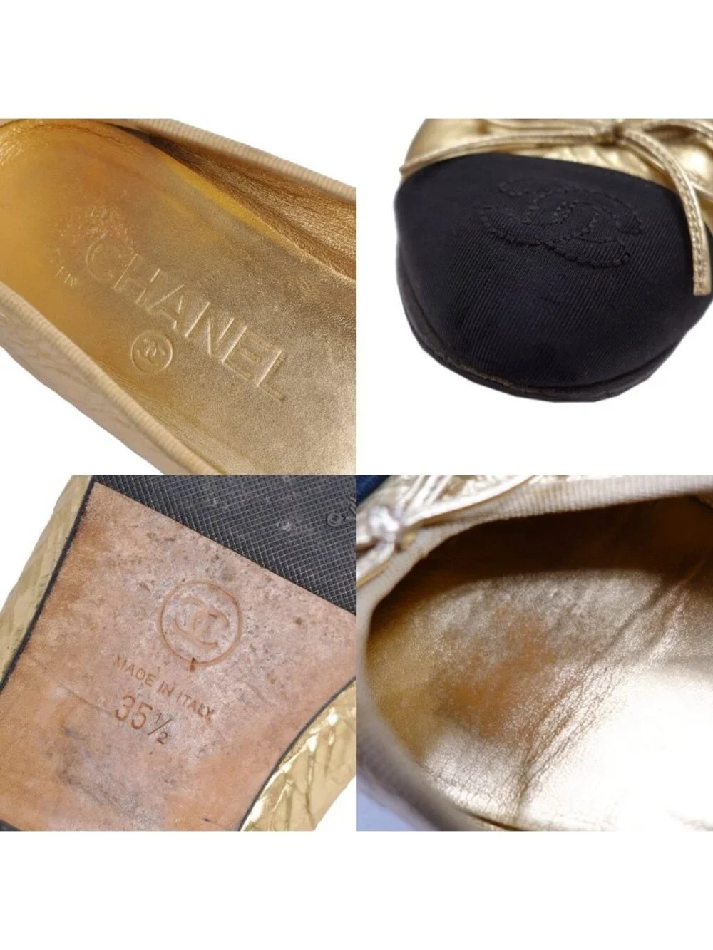 Chanel Pumps Ballerina Ribbon CC Logo Flat